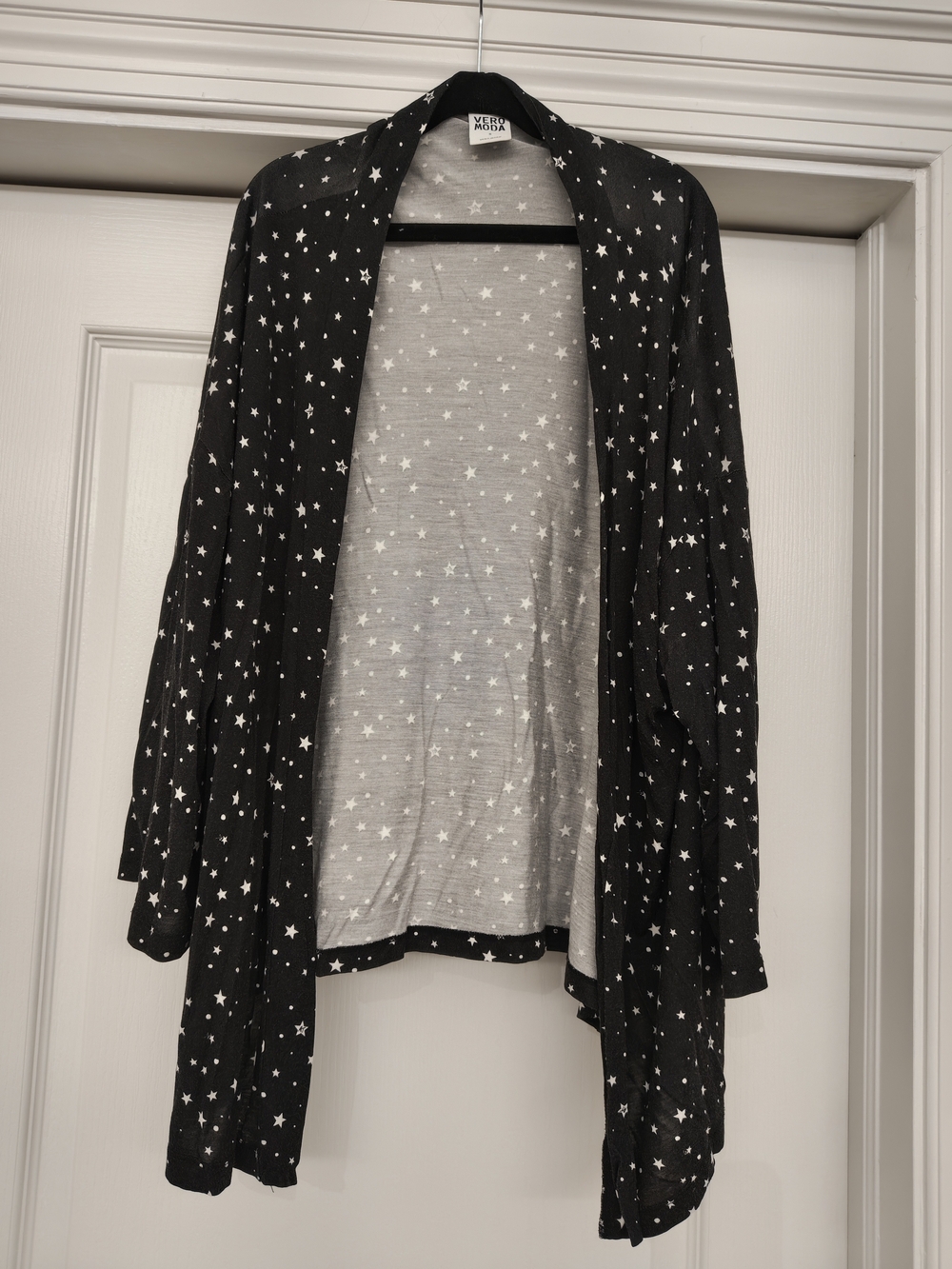 Vero Moda Black Star Print Open Front Cardigan
